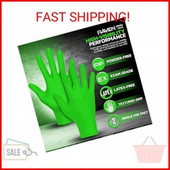 SAS Safety 66551 Derma-VUE Powder-Free Exam Grade 6 Mil Nitrile Gloves, Medium,