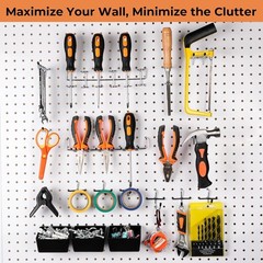120PCS Pegboard Accessories Organizer Kit, Peg Board Hooks Assortment with Bins