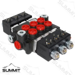 Hydraulic Monoblock Directional Solenoid Control Valve 3 Spool, 13 GPM w/ Switch