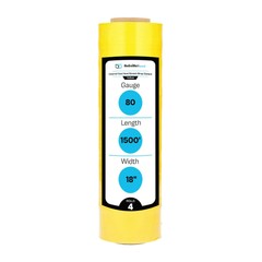 4 Rls 18″x1500′ Cast Packing Stretch Film Shrink Hand Wrap (80 Ga) Dark Yellow