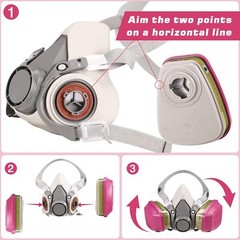 6200 Half Facepiece Respirator Mask Dust Medium with 60926 Organic Vapor Filter