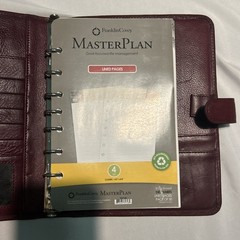 Franklin Covey Planner 7 Ring Binder Executive Organizer Red Faux Leather