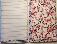 Junk Journal Booklet “CHERRY BLOSSOM” HANDMADE Pink Spring Florals 9X6 40pgs