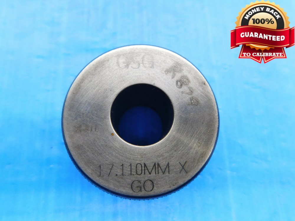 17.110 CL X MASTER PLAIN BORE RING GAGE 17.000 +.110 OVERSIZE 17 mm .6736 17.11