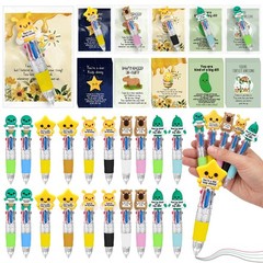 50 Sets Positive Back to School Gifts Multicolor Pens 4-in-1 with Support Car…