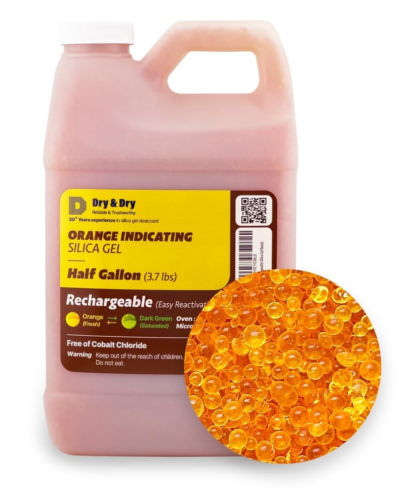 “” [3.7 LBS] Premium Orange Indicating Silica Desiccant Beads(Industry Standa…
