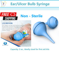 Ear Ulcer Bulb Syringe 2 oz Disposable Sterile Non Sterile Blister Blue 1-50/Box