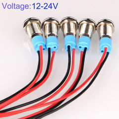 5pcs 8mm LED Metal Indicator Light AC/DC 12-24V Waterproof Signal Lamp Pilot Das