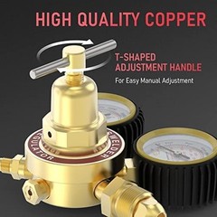 Nitrogen Regulator W/ Hose Output Pressure Inlet Connection Copper ‎Hand Powered