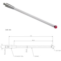 4pcs For Renishaw CMM Probe Stylus 100mm/Ceramic Stem 6mm Ball Tip A-5000-3712