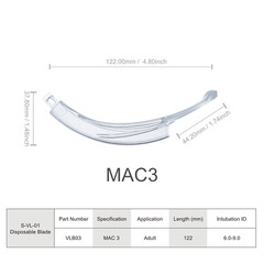 (US Delivery)  Touchscreen Video Laryngoscope with disposable blades(MAC2/3/4)