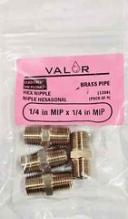 4 Pack- Valor 1206-4P Brass Hex Nipple 1/4″ X 1/4″ Male NPT- Fuel/Air/Water/Gas