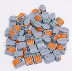 Wago 3-Conductor Lever-Nuts 222-413 Wire Splice Terminal Block Box of 50
