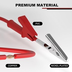 Corrosion-Resistant 14 AWG Leads with Alligator Clips – 19A Max Support
