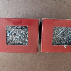 Ten Pounds Exterior Galvanized 6D 2″ nails. Two boxes, five pounds per box.
