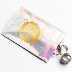 Custom Holographic Foil Zip Pouch | Personalized Logo Packaging Bags for Jewelry