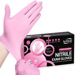 SwiftGrip Nitrile Exam Gloves, 4 Mil, Small, Cherry Blossom