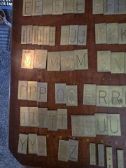 Metal Foundry Type Block Set Letters Numbers Punctuation in Case/Tray