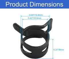 40 Pcs 7/16 Inch ID Spring Band Type Clamps, 11Mm Fuel Hose Clamps Fasteners, Bl