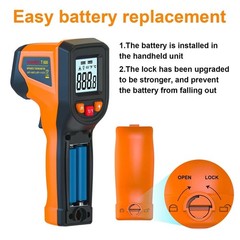 Laser Infrared Thermometer Gun -58F to 1112F IR Temp for HVAC Kitchen Auto