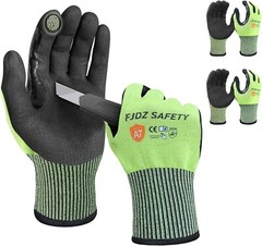 3 Pairs A7 Cut Resistant Work Gloves,Nitrile Coated Touchscreen Cutting Glove