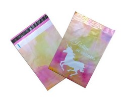 10″ x 13″ Pink and Blue Unicorn Poly Mailers -Designer Flat Shipping Mailer Bags