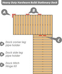 Dock Brackets Hardware Stationary Dock Side Leg Pipe Holder,Heavy Duty Dock Post