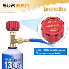R134A Can Tap Valve – Self-Sealing & Puncture Style w/ Tank Adapter for A/C