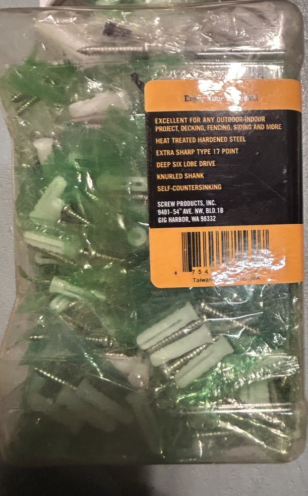 3 ++ Pounds Of Stainless Steel Screws and Plastic Wall Anchors
