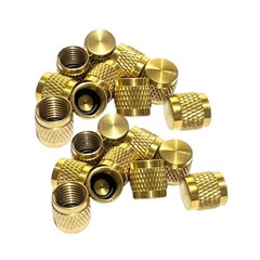 60 Pcs Schrader Valve Caps, Brass 1/4″ Flare Caps Round HVAC 0.25 Inch,