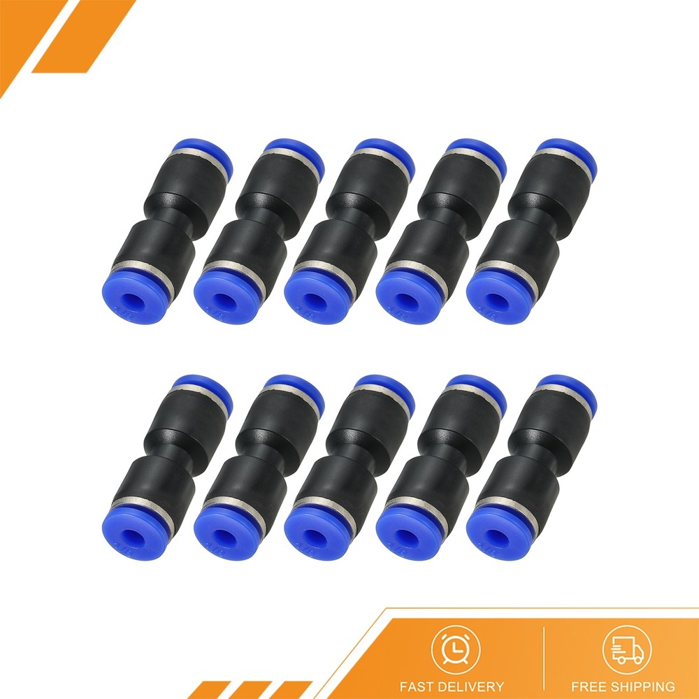 10Pack 1/8 Inches Push to Connect Fitting Quick Release Pneumatic Connectors