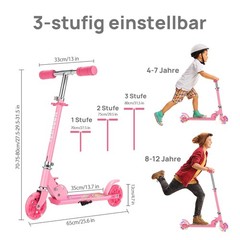 Scooter Kids Ages 3 and Up, 2 Wheels Folding Scooter, 3 Height Adjustable Children…