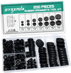 Rubber Grommet Kit 200 Pack – 7 Sizes Firewall Rubber Hole Plugs – Automotive, H