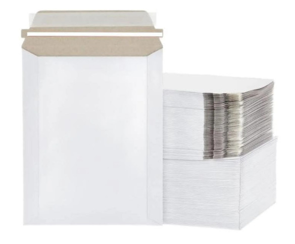 400 9″ x 11.5″ White rigid self seal side loading mailers