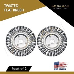 2 Pcs Wheel Brush 6-Inch (6″ Twisted Knotted) Stainless Steel – Arbor Hole: 7/8
