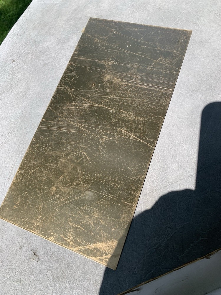 .020” Brass 6” X 12” With One Side Peel Coated, Satin Brass