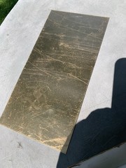 .020” Brass 6” X 12” With One Side Peel Coated, Satin Brass