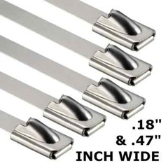 Metal Zip Ties 304 Stainless Steel Heavy Duty Cable 198-400lb 8″ 12″ 18 24″ 36″