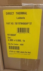 4×1000 per roll 4×6 Direct Thermal Labels With 3″ Core (Part #:700*BTM4060AP*DT)