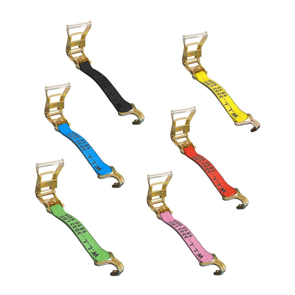 USA Heavy Duty 2″ Ratchet Tie Down Replacement Short Fixed End Strap w/ J Hook