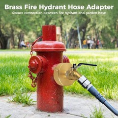 Brass Fire Hydrant Hose Adapter, 2-1/2″ NST/NH Female to 3/4″ GHT Male Fire H…