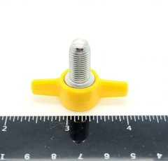 3/8″-24 Thumb Screw Bolts Fine Thread Yellow Butterfly Tee Wing Clamping Knob SS