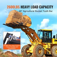VEVOR Clamp on Debris Pallet Forks to 48″ Bucket 2600 lbs Capacity Heavy Duty