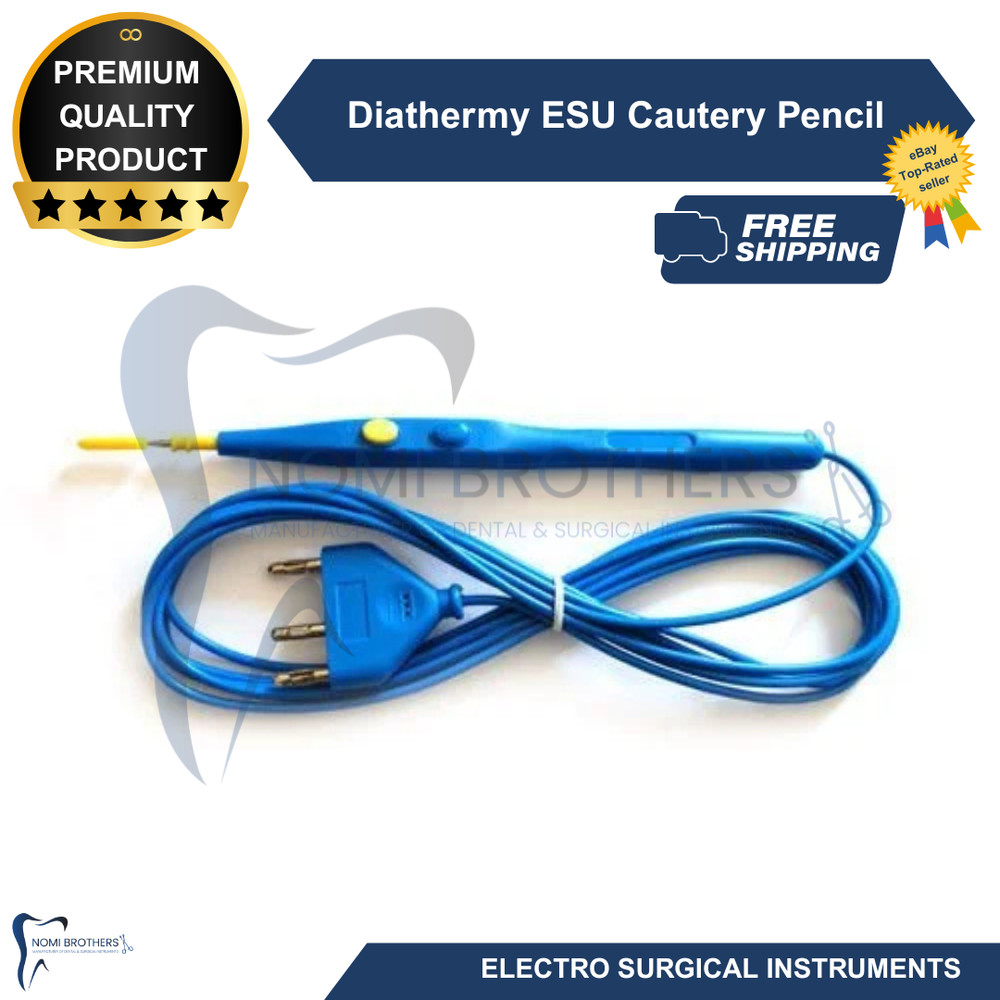 Diathermy ESU Cautery Electrosurgical Pencil with Blade Electrode Box of 5 Pcs