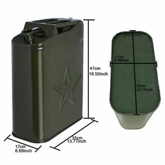 2PCS Jerry Can 5 Gallon 20L Can Metal Tank Emergency Backup Off-road