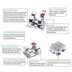 Brackets De Ortodoncia Dental Monoblock Mini Roth/MBT 018/022 Ganchos 345