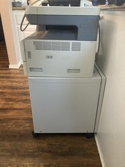 Canon imageRUNNER 1023n Copier Machine with Paper Cabinet Stand Gray/White