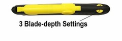 Easy Cut 2000N YELLOW Safety Box Cutter Knife Easycut & 81 Count Box of Blades