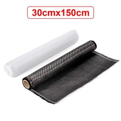 5FT x 59″ Real Carbon Fiber Fabric Cloth Roll 3k 200gsm 2×2 Twill Weave Black