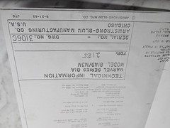 ARMSTRONG BLUM MARVEL SERIES 81A MODEL 81A9 M3M DWG NO 3106C INFO